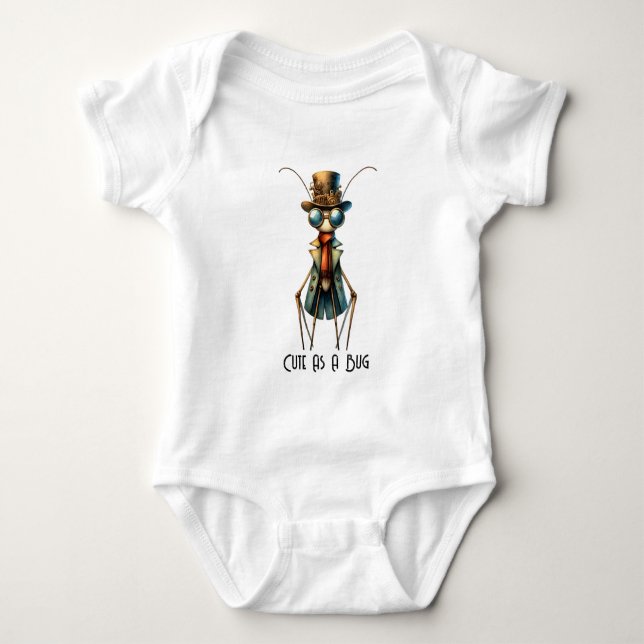 Steampunk Bug - Cute as a Bug Baby Bodysuit (Front)