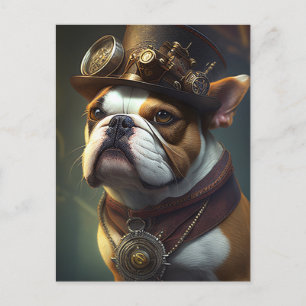 Steampunk Bulldog Postcard