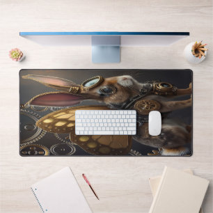 Steampunk Bunny Desk Mat
