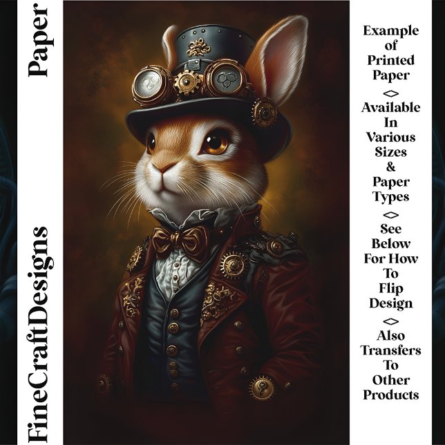 Steampunk Bunny Rabbit Portrait CR6 Craft Paper (Creator Uploaded)