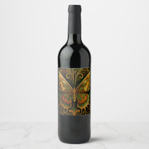 Steampunk butterfly label