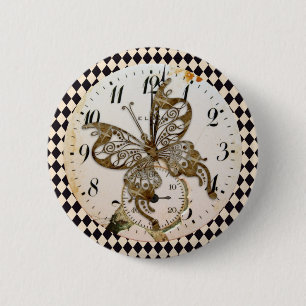 Steampunk Butterfly Round 6 Cm Round Badge
