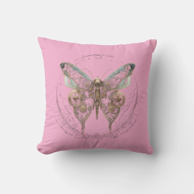 Steampunk Butterfly Shirt  Cushion (Front)