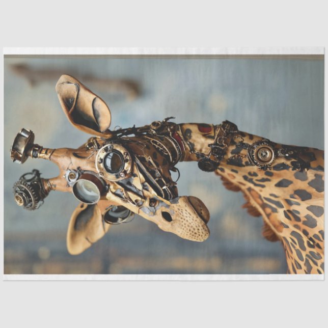 Steampunk camel geared decoupage tissue paper (Front)