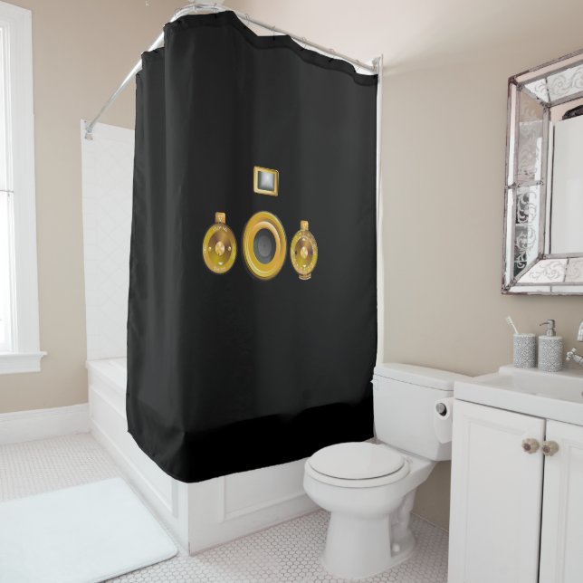 Steampunk Camera Shower Curtain (In Situ)