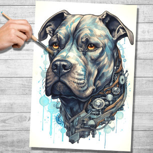 Steampunk Cane Corso 3 Decoupage Paper
