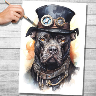 Steampunk Cane Corso 4 Decoupage Paper