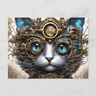 Steampunk Cat 2 Postcard