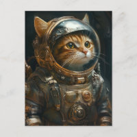Steampunk cat astronaut