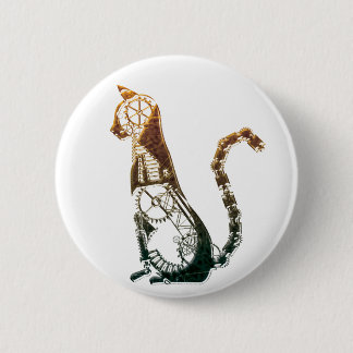 Steampunk cat button
