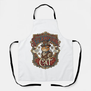Steampunk Cat Cat Steampunk Vintage Apron
