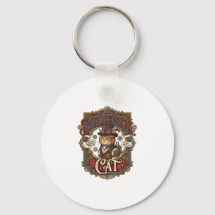 Steampunk Cat Cat Steampunk Vintage Key Ring