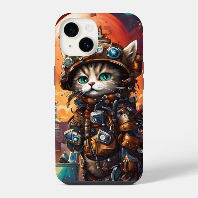 Steampunk Cat I iPhone Case (Back)