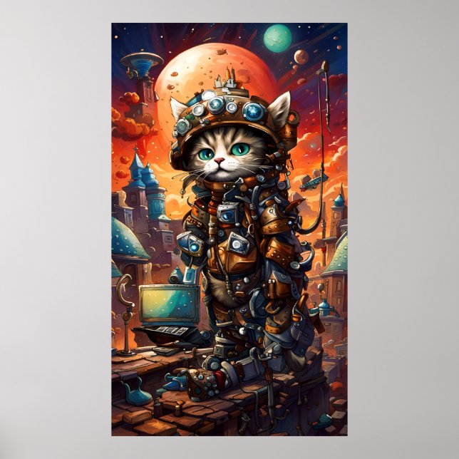 Steampunk Cat I Poster (Front)