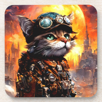 Steampunk Cat II Coaster