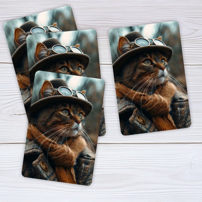 Steampunk Cat in Clothes Playing Cards (Creator Uploaded)