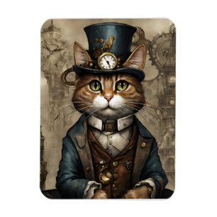 Steampunk Cat Magnet