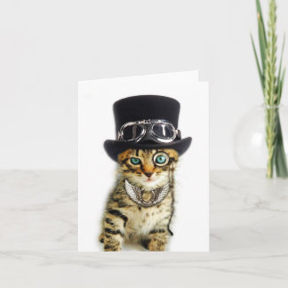Steampunk Cat Note Card