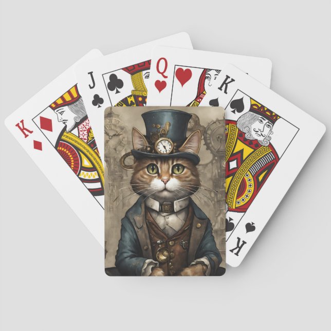 Steampunk Cat Playing Cards (Back)