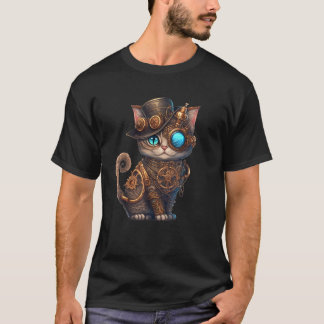 Steampunk Cat Steampunk Kitten Lovers Fantasy Cats T-Shirt