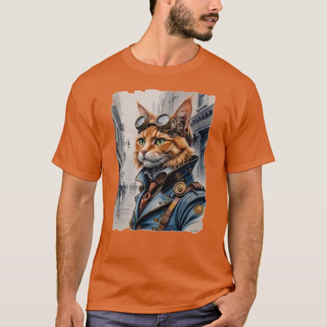 Steampunk Cat! T-Shirt (Front)