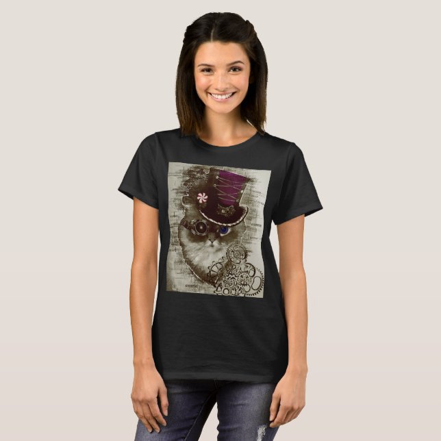 Steampunk Cat T-Shirt (Front Full)