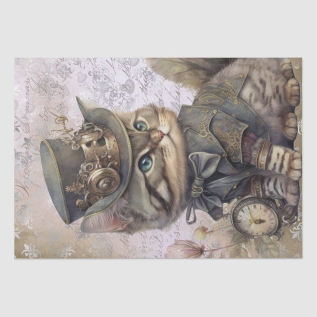 Steampunk Cat Tissue Paper (Front)