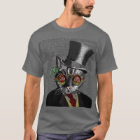 Steampunk Cat - Top Hat and red yellow glasses