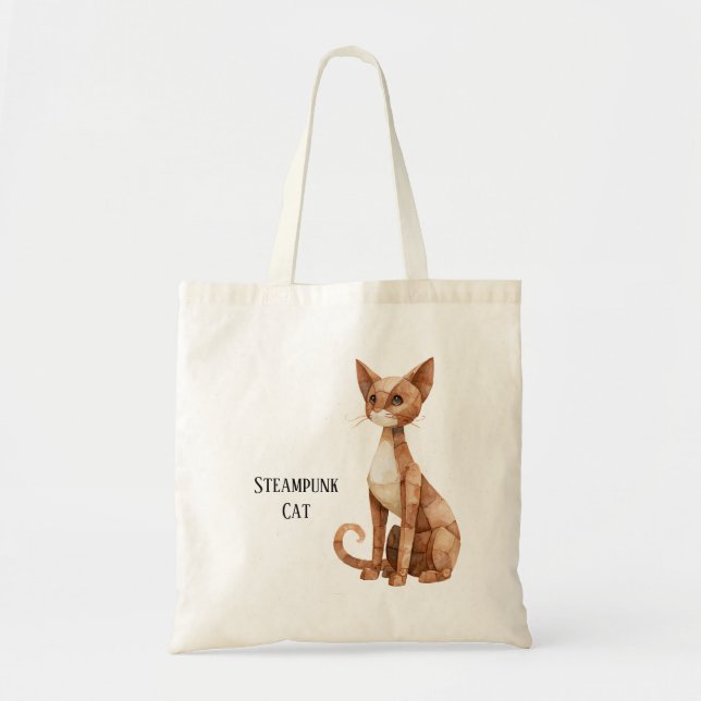 Steampunk Cat Tote Bag (Front)