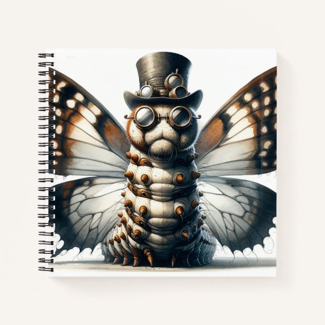 Steampunk Caterpillar Spiral Notebook (Front)