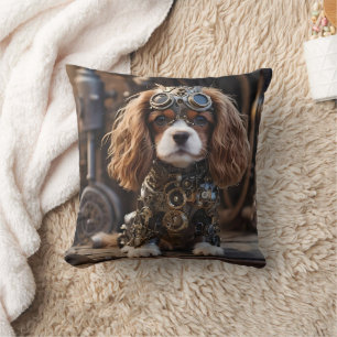 Steampunk Cavalier Spaniel Puppy, Cushion