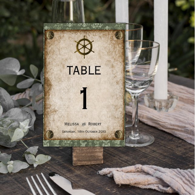 Steampunk Celebration Wedding Reception Table Number (Creator Uploaded)