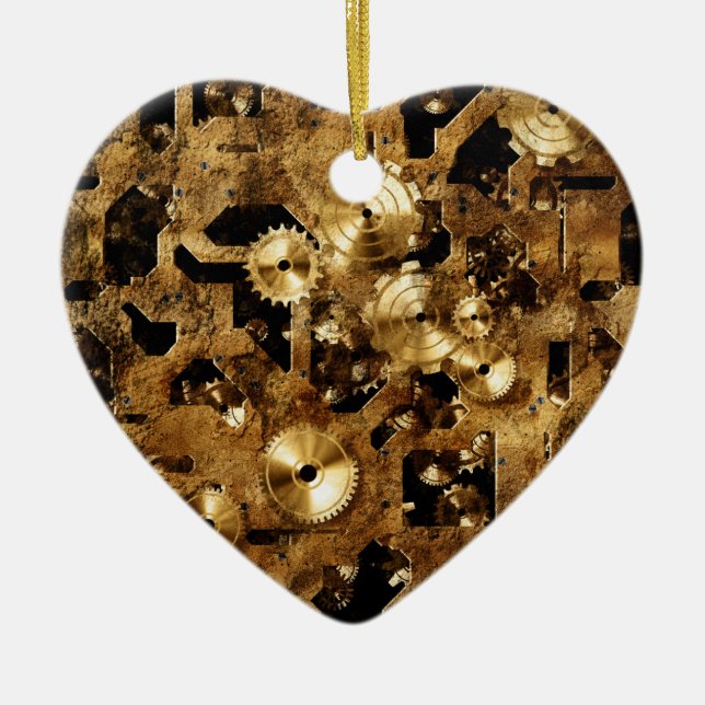 Steampunk Ceramic Tree Decoration (Front)