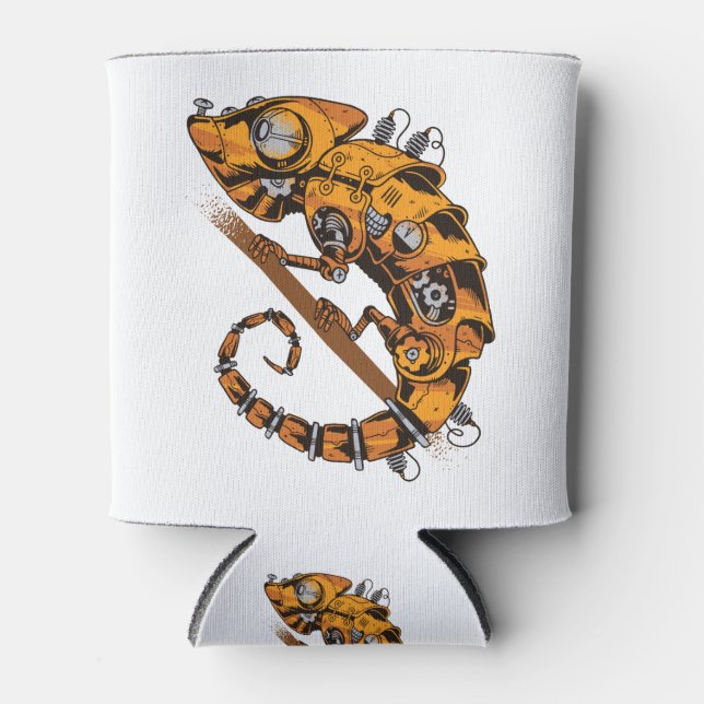 Steampunk Chameleon Can Cooler (Front)