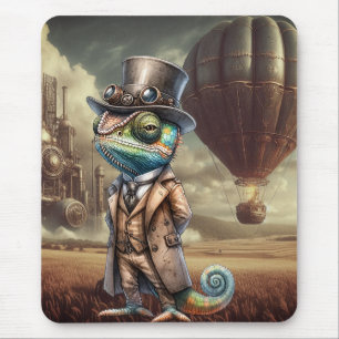 Steampunk Chameleon  Mouse Pad