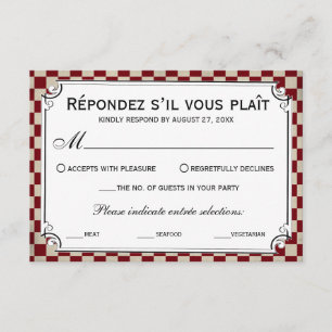 Steampunk Chequerboard Wedding RSVP Cards