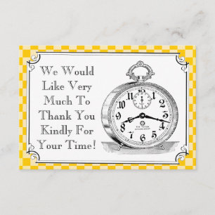 Steampunk Chequerboard Wedding Thank You Cards