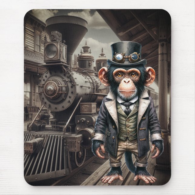 Steampunk Chimpanzee  Mouse Pad (Front)