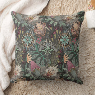 steampunk chintz grey cushion