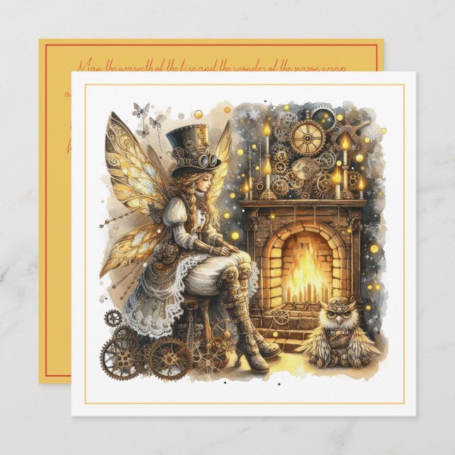 Steampunk Christmas – Fairy by the Fireplace  (Front/Back)