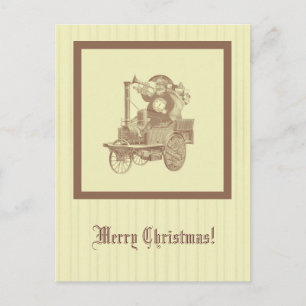 steampunk Christmas - Santa in goggles Holiday Postcard