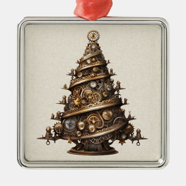 Steampunk Christmas Tree Ornament (Front)