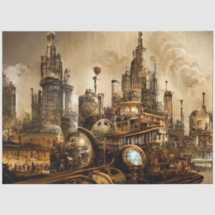 Steampunk City Tissue Paper