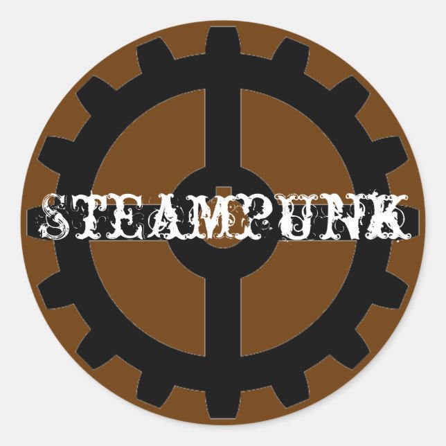 Steampunk Classic Round Sticker (Front)