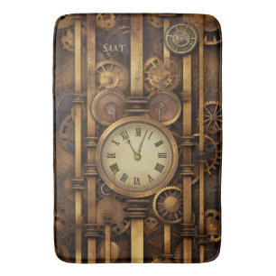 Steampunk Clock Bath Mat