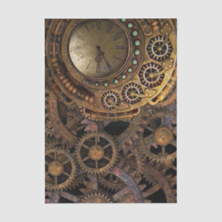 Steampunk Clock Gears Decoupage Tissue Paper