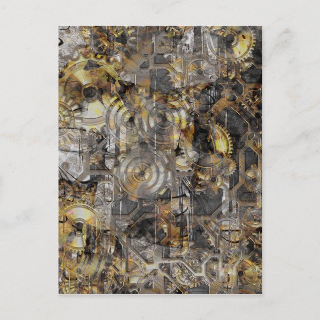 Steampunk Clock Gears Postcard (Front)