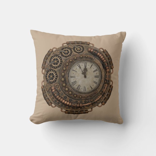 steampunk clock pillow (Front)