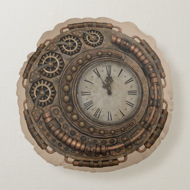 steampunk clock pillow (Front)