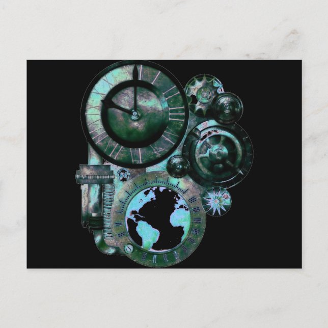Steampunk Clock Postcard (Front)